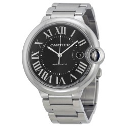 Pre-owned Cartier Ballon Bleu De Cartier Black Dial Stainless Steel Watch W6920042