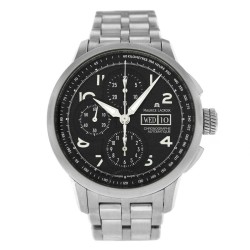 Pre-owned Maurice Lacroix Masterpiece Masterchrono Chronograph Automatic Black Dial Men's Watch MP6348-SS001-32E