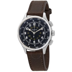 A-15 Pilot Automatic Black Dial Brown Leather Men's Watch 96A245