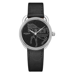 Arceau Horse Quartz Diamond Black Dial Ladies Watch 053219WW00
