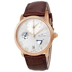 Villeret Opaline Dial 18kt Rose Gold Brown Leather Men's Watch 6665-3642-55B
