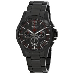Conquest V.H.P. Black Carbon Dial Men's Chronograph Watch L3.727.2.66.6