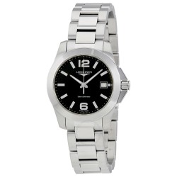 Conquest Black Dial Ladies Watch L33774586