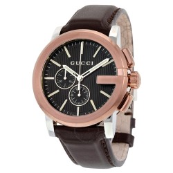 G Chrono XL Black Dial Brown Leather Men's Watch YA101202