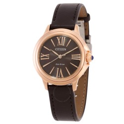 L Ceci Eco-Drive Brown Dial Ladies Watch EM1163-09X
