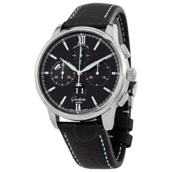 Glashutte Senator 42mm Chronograph Panorama Date Automatic Black Dial Men's Watch 1-37-01-03-02-35