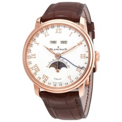 Pre-owned Blancpain Villeret Complete Calendar 8 Days Opaline Dial Men's Watch 6639-3642-55B