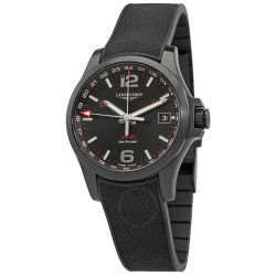 Conquest V.H.P. GMT Quartz Black Dial Men's Watch L3.718.2.56.9