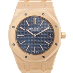 Extra-Thin Royal Oak Automatic Blue Dial 18 kt Rose Gold Men's Watch 15202OR.OO.1240OR.01