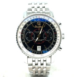Pre-owned Breitling Navitimer Montbrillant Chronograph Hand Wind Black Dial Men's Watch A4833012/B776
