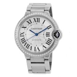 Pre-owned Pre-owned Cartier Ballon Bleu 36 mm Automatic Diamond Ladies Watch W4BB0017