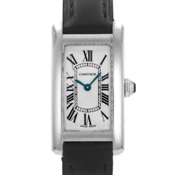 Pre-owned Cartier Tank Americaine Quartz Silver Dial Men's Watch 2489