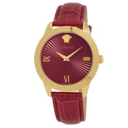 Greca Signature Quartz Red Dial Ladies Watch VEVC00921