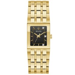 Quadra Quartz Diamond Black Dial Ladies Watch 97P167
