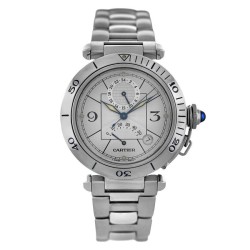 Pre-owned Cartier Gmt Automatic Silver Dial Unisex Watch 2388