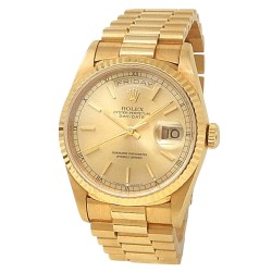 Pre-owned Rolex Day-Date Automatic Chronometer Champagne Dial Men's Watch 18238 CSP
