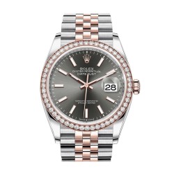 Datejust 36 Dark Rhodium Dial Men's Steel and 18k Everose Gold Jubilee Watch 126281RSJ