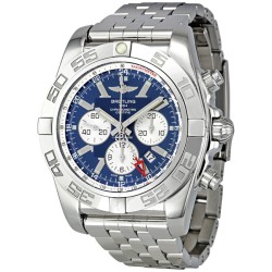 Pre-owned Breitling Chronomat Gmt GMT Chronograph Automatic Blue Dial Men's Watch AB041012/C834.383A