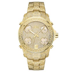 Jet Setter Gold-tone Multiple Time-Zone Diamond Men's Watch JB-6213-A