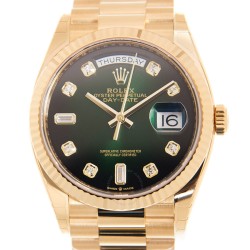 Day-Date President Automatic Chronometer Green Ombre Diamond Ladies Watch 128238-0069