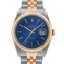 Pre-owned Rolex Datejust 36 Automatic Chronometer Blue Dial Men's Watch 16233 BLSJ