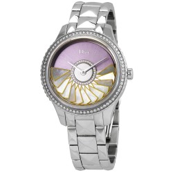 Pre-owned Dior Grand Bal Plisse Soleil Diamond Pink Galvanic Mother of Pearl (Diamond-set) (Yello Dial Ladies Watch CD153B10M001