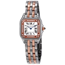 Panthere Small Model Silver Dial Steel and 18kt Rose Gold Ladies Watch W3PN0006