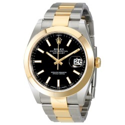 Datejust 41 Black Dial Steel and 18K Yellow Gold Oyster Men's Watch 126303BKSO