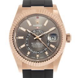 Pre-owned Rolex Sky Dweller GMT Automatic Dark Rhodium Dial Men's Watch 326235DRSR