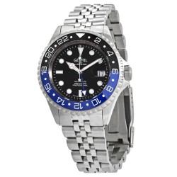 Wall Street GMT Black Dial Batman Bezel Men's Watch 4953B