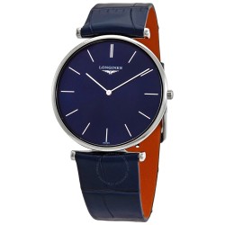 Blue Sunray Dial Blue Leather Men's Watch L4.766.4.95.2