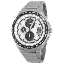 Radio-Controlled Perpetual World Time Silver Dial Men's Watch AT8238-84A