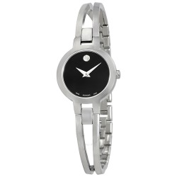 Amorosa Black Dial Stainless Steel Ladies Watch 0607153
