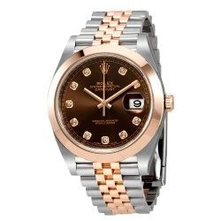 Datejust 41 Chocolate Brown Dial Steel and 18K Rose Gold Men's Watch 126301CHDJ