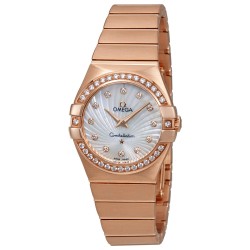 Pre-owned Omega Constellation Diamond Mother of Pearl Dial Ladies Watch 123.55.27.60.55.001