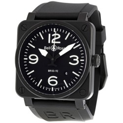 Pre-owned Bell and Ross Aviation Black Dial 42MM Automatic Men's Watch BR03-92-CB
