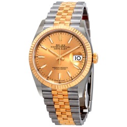 Datejust 36 Automatic Champagne Dial Men's Steel and 18K Yellow Gold Jubilee Watch 126233CSJ