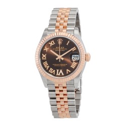 Datejust 31 Chocolate Roman Diamond Dial Automatic Ladies Steel and 18kt Everose Gold Jubilee Watch 278271CHRDJ