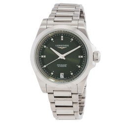 Conquest Automatic Diamond Green Dial Ladies Watch L3.430.4.07.6