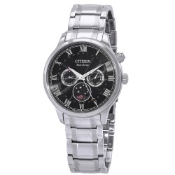 Eco-Drive Black Dial Moon Phase Men's Watch AP1050-81E
