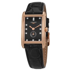 Open Box - Longines Dolcevita Quartz Diamond Black Dial Ladies Watch L5.255.8.57.0