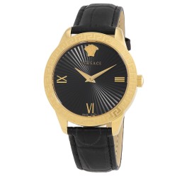 Greca Signature Quartz Black Dial Ladies Watch VEVC00319