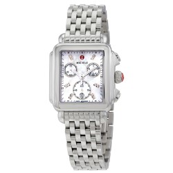 Deco Chronograph Quartz Diamond White Mother of Pearl Dial Ladies Watch MWW06A000778