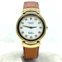 Pre-owned Rolex Cellini Quartz Diamond White Dial Ladies Watch 6622/8