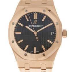 Royal Oak Black Dial Automatic Men's 18kt Rose Gold Watch 15500OR.OO.1220OR.01