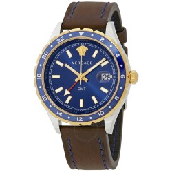 Open Box - Versace Hellenyium GMT Blue Dial Men's Watch V11080017