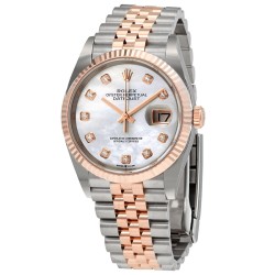Datejust 36 Mother of Pearl Diamond Dial Automatic Men's Steel and 18kt Everose Gold Jubilee Watch 126231MDJ