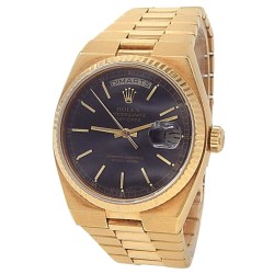 Pre-owned Rolex Day-Date Oysterquartz Black Dial Men's Watch 19018