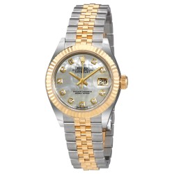 Lady Datejust Mother of Pearl Diamond Steel and 18K Yellow Gold Jubilee Watch