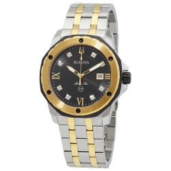 Marine Star Quartz Diamond Black Dial Men's Watch 98D175